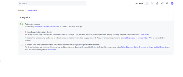 Advanced integration options showing checkboxes
