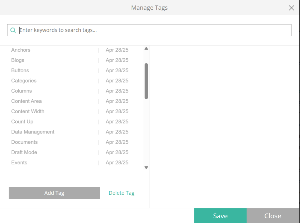 blogs tags editor