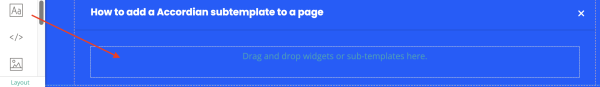 drag and drop content into an accordion