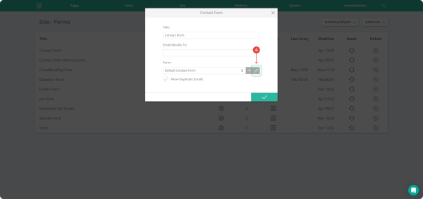 Preview of a form showing the reCAPTCHA widget