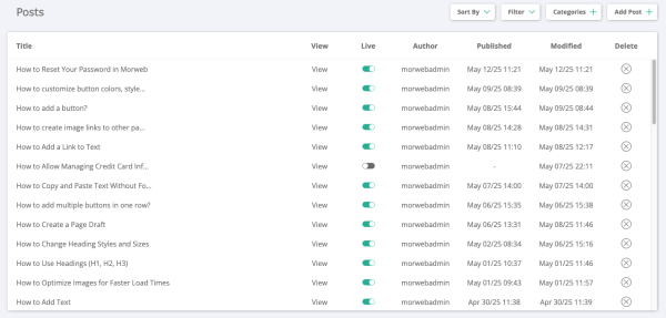 backend posts list