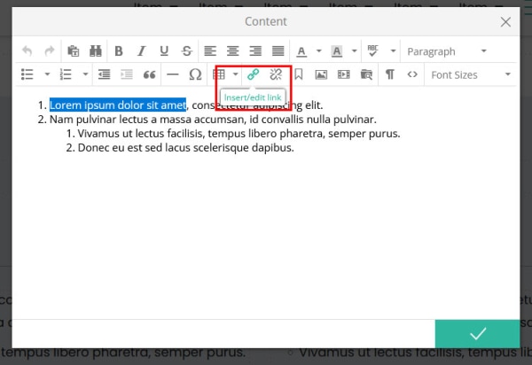 insert/edit link button