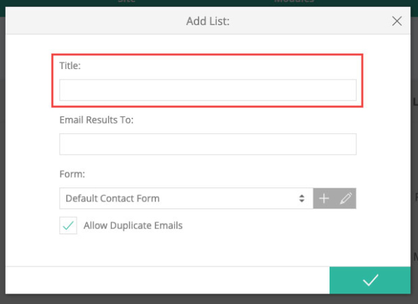 form list title