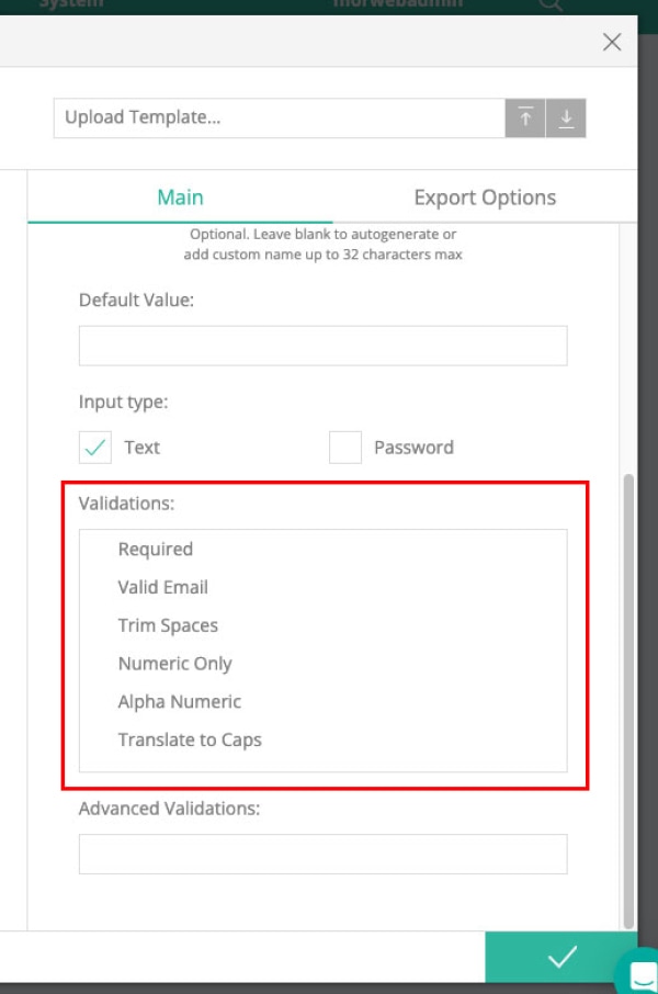 form validation options