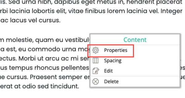 right click dropdown with Properties highlighted