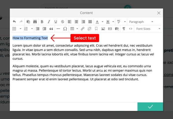 select the text you want to edit