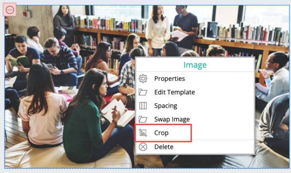 right click dropdown with Crop highlighted