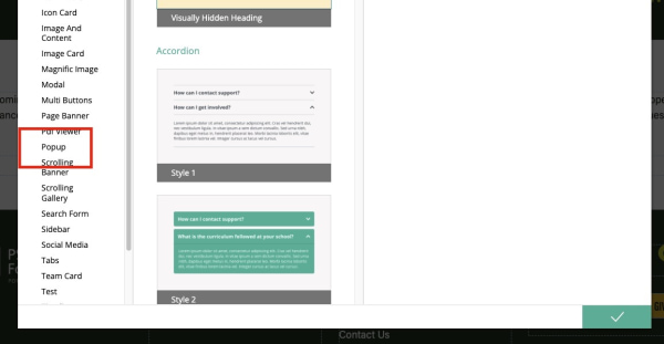 popup subtemplates