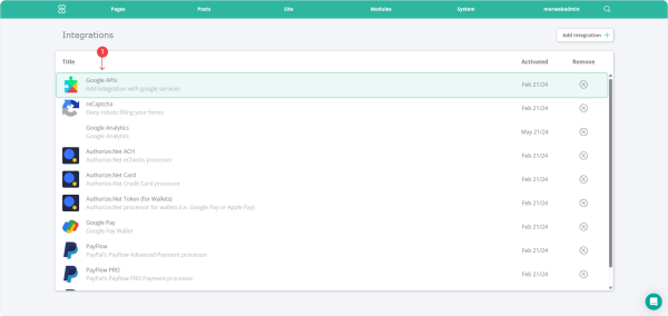 Field to paste API key